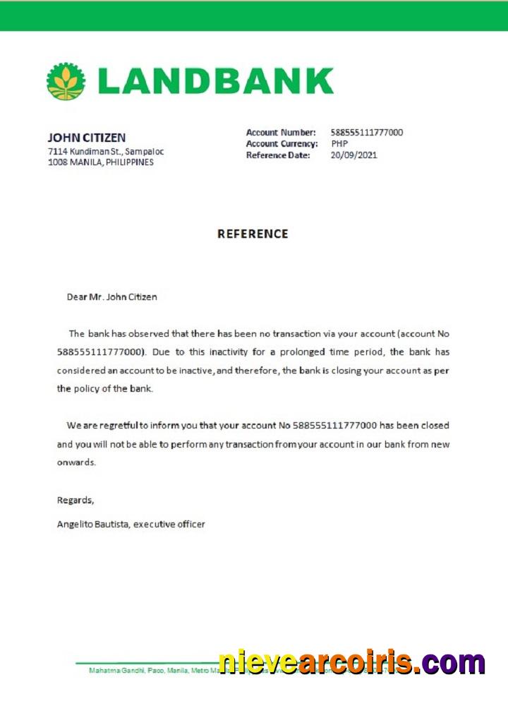 Philippines Land Bank closure reference